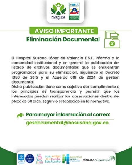 Convocatoria Pública: Proceso de Eliminación Documental